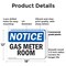 Signmission Gas Meter Room, 18 in W x Rectangle, Plastic OS-2PACK-NS-P-1218-L-13012 - alternate 3